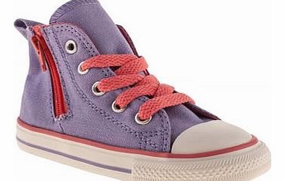 kids converse lilac all star side zip hi girls