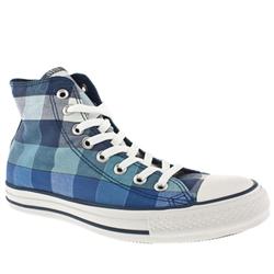 Converse Male All Star Hi Big Plaid Fabric Upper in Blue