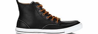 Mens black leather hi-tops