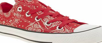 Red All Star Bandana Print Ox Trainers