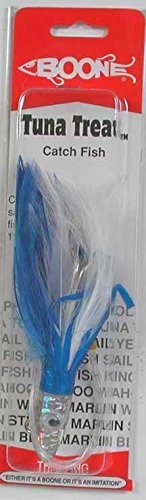 Cool Cargo Fishing Boone Bait Blue White Rigged Tuna Treat 6`` - Double Mustad Hooks