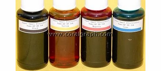 Coralgraph BULK REFILL INK FOR HP HEWLETT PACKARD 4 COLOR PRINTER 400ML 4X100ML FOR CARTRIDGE CISS CIS REFILL