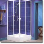 Coram Bonus Corner Entry 760mm / White Frame / Plain Glass