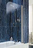 Frameless Bath Screen - Silver Frame - Clear Glass