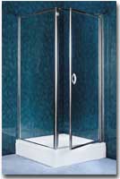 Coram Optima Pivot Door 800mm / Silver Frame / Plain Glass