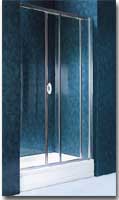 Coram Optima Sliding Door 1000mm / Silver Frame / Plain Glass