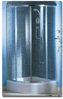 Coram Quadrant Enclosure 900mm / Polished Silver Frame / Plain Glass
