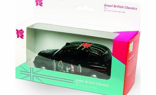  TY85907 OLYMPIC GAMES LONDON 2012 BLACK TAXI CAB DIECAST MODEL CAR