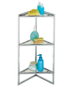 Corner 3 Tier Chrome Shelving Unit