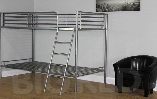 Corona 3ft Single Bunk Bed - Silver Metal Frame