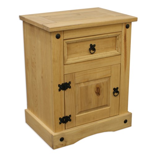 Corona Mexican 1 Door 1 Drawer Bedside Table in