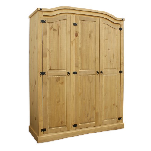 Mexican 3 Door Wardrobe in Solid Pine