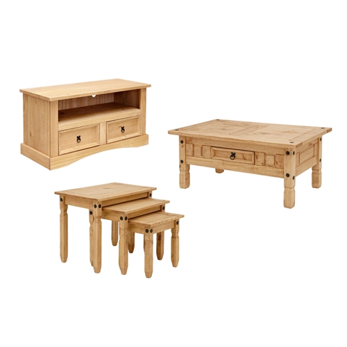 Corona Pine Living Room Set with TV Stand - up