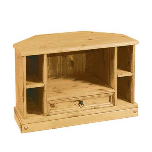 Corona Mexican Pine Furniture Corona Pine TV Cabinet - Corner Unit with Drawer