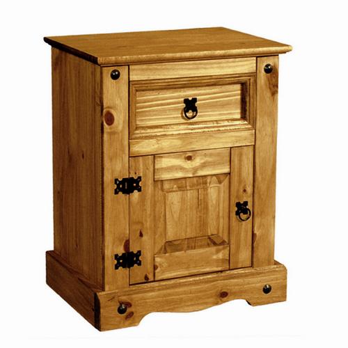 Corona Mexican Pine Furniture Dark Corona Pine Bedside Cabinet