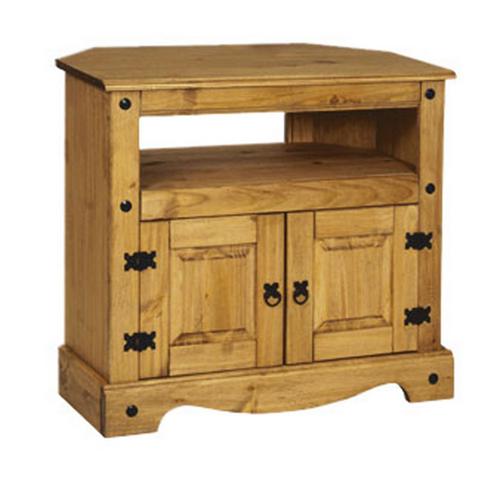 Corona Mexican Pine Furniture Dark Corona Pine TV Cabinet - Corner