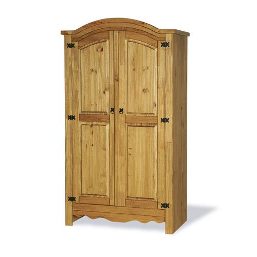 Dark Corona Pine Wardrobe - Arched