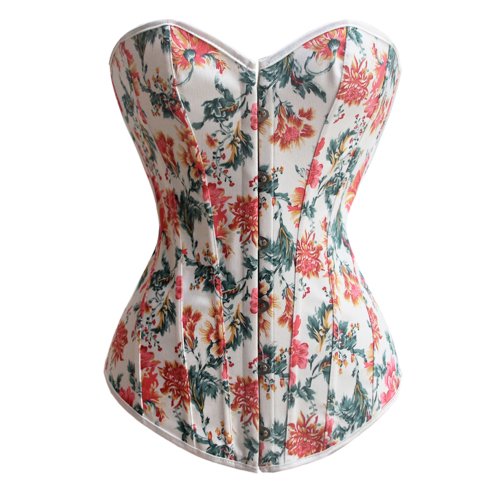 White Floral Design Corset