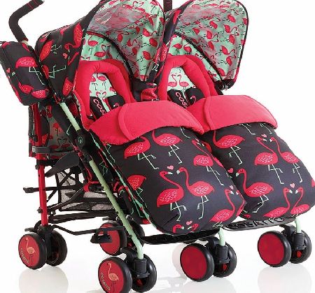 Cosatto Supa Dupa Twin Pushchair Flamingo Fling