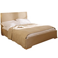 Faux Suede Double Bedstead - biscuit