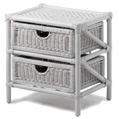 Rattan Chest - white 2 drawer pair