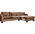 Cotswold Company Somerford corner group lounger unit - Samba Natural &amp; Green Stripes - dark leg stain