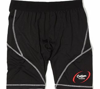  Cotton Traders Base Layer Shorts Black Kids