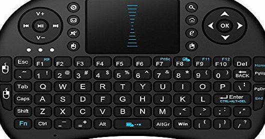 COWNIC 2.4G Mini Wireless KODI XBMC Keyboard Touchpad Mouse Combo - Multi-media Portable Handheld Android Keyboard- for PC Google Android Smart TV Tivo Box Media Mini TV PC Stick HTPC IPTV Laptop Rasp