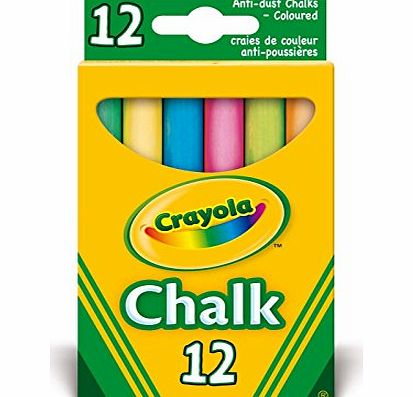 Crayola Anti Dust Coloured Chalk (12 Pack)