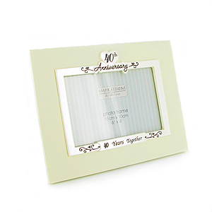 cream and Silver 40th Anniversary Photo Frame