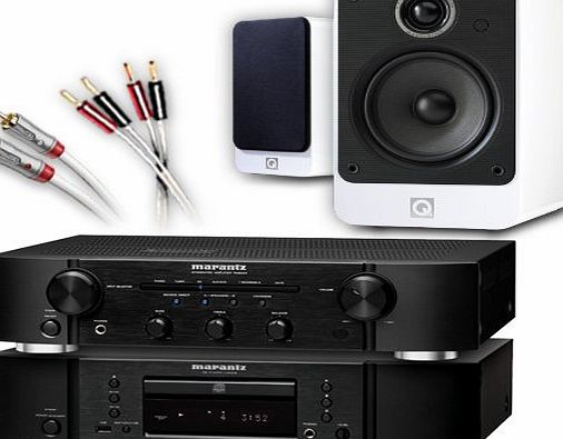 CA-FS9-BGW Separates System (Marantz CD6005 CD player Black + Marantz PM6005 amplifier / DAC Black + Q Acoustics 2020i speakers Gloss White + 130 QED cable bundle). 2 Year Guarantee +