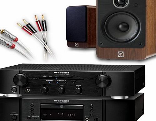 CA-FS9-BW Separates System (Marantz CD6005 CD player Black + Marantz PM6005 amplifier / DAC Black + Q Acoustics 2020i speakers Walnut + 130 QED cable bundle). 2 Year Guarantee + Free n