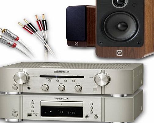 CA-FS9-SW Separates System (Marantz CD6005 CD player Silver + Marantz PM6005 amplifier / DAC Silver + Q Acoustics 2020i speakers Walnut + 130 QED cable bundle). 2 Year Guarantee + Free