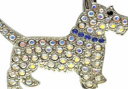 Cristalina Scottie Dog Brooch with Swarovski Aurora Borealis Crystals