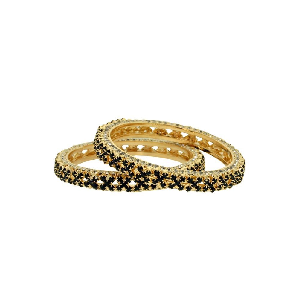 Cross Pave Bangle - Black