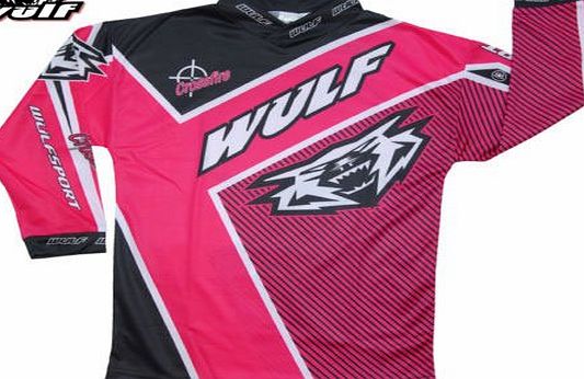 Crossfire WULFSPORT BRAND BABY PINK GIRL CROSSFIRE CUB KIDS YOUTH RACE ATV BMX QUAD MOTOCROSS SHIRT (8 - 10 Years)