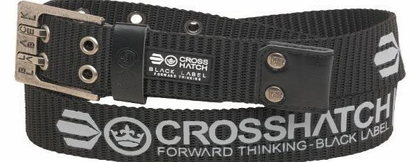 Crosshatch Mens Crosshatch Webbed Designer Canvas Printed Branded Metal Buckle Belts