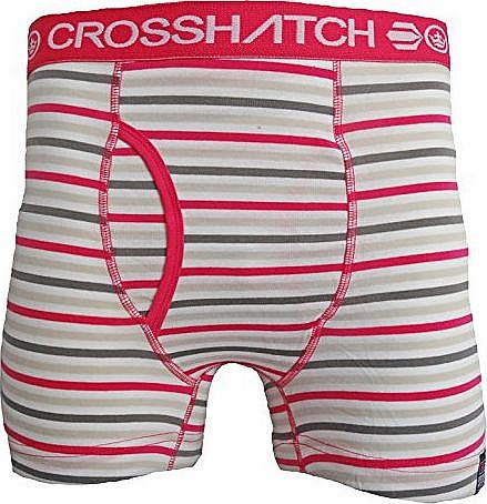 NEW MENS DESIGNER CROSSHATCH PLASMA STRIPED NEON WAISTBAND BOXER SHORT TRUNKS (M, PINK)