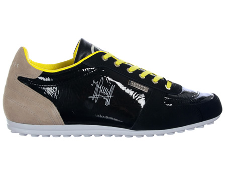 Cruyff Alano Black/Soft Grey Leather Trainers