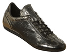 Cruyff Recopa Classic Lead/Black Leather Trainers