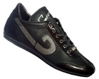 Cruyff Vanenburg Charcoal/Black Leather Trainers