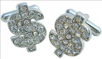 crystal Dollar Cufflinks by Simon Carter