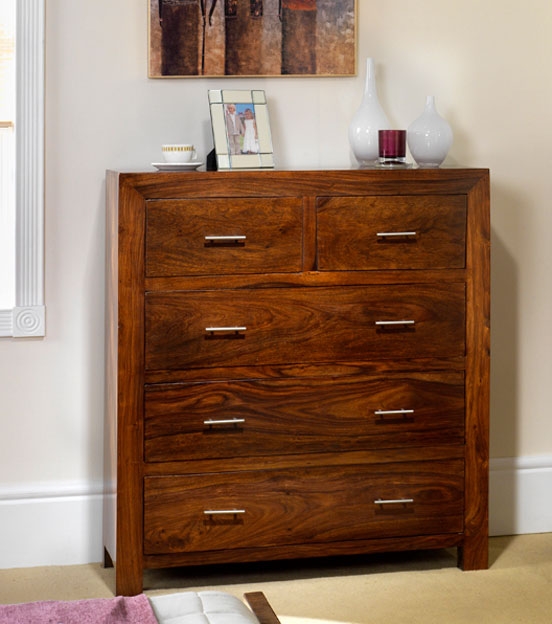 Sheesham 2 over 3 Drawer Chest