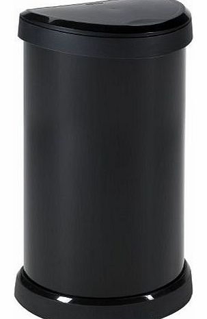 40 Litre Metal Effect One Touch Deco Bin, Black