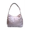 LARGE STUDDED LEATHER TUSSEL SHOULDER BAG IN LILAC