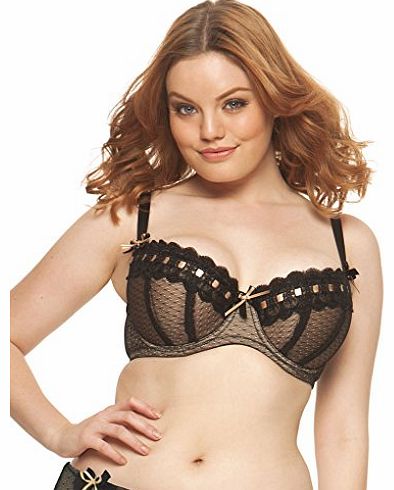 Curvy Kate Lingerie Curvy Kate Tease Me Black and Gold Padded Balcony Bra SG2001 28H