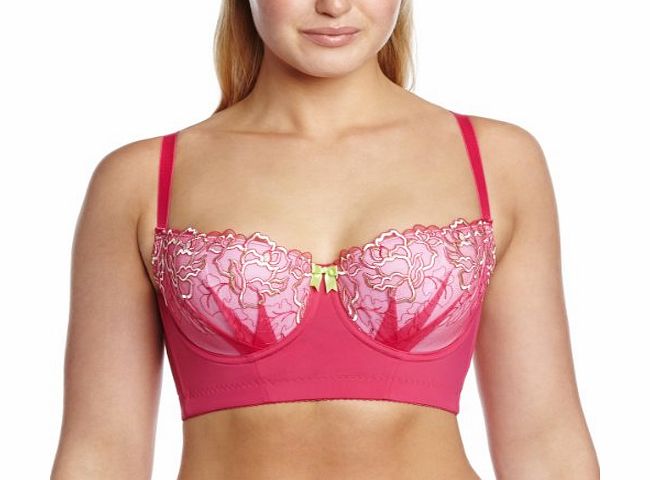 Curvy Kate Womens Carmen Padded Longline Balcony Floral Everyday Bra, Pink (Rose Mix), 28H