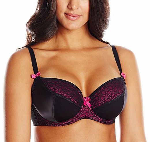 Curvy Kate Womens Lola Padded Balcony Full Cup Everyday Bra, Black/Boysenberry, 34G