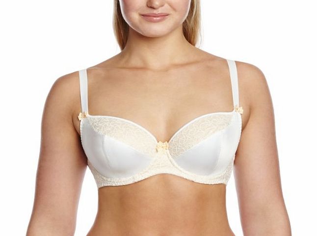 Curvy Kate Womens Lola Padded Balcony Plain Everyday Bra, Off-White (Ivory/Gold), 32FF