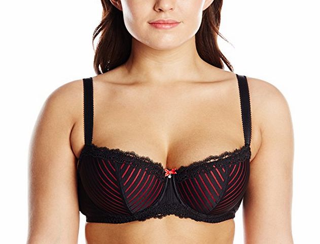 Curvy Kate Womens Ritzy Balcony Everyday Bra, Black (Black/Poppy), 34J